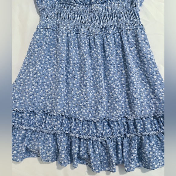 Sweet Pot Blue Floral Ruffle Mini Dress Size 10 - Picture 8 of 13